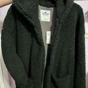 Hollister Black Sherpa Jacket